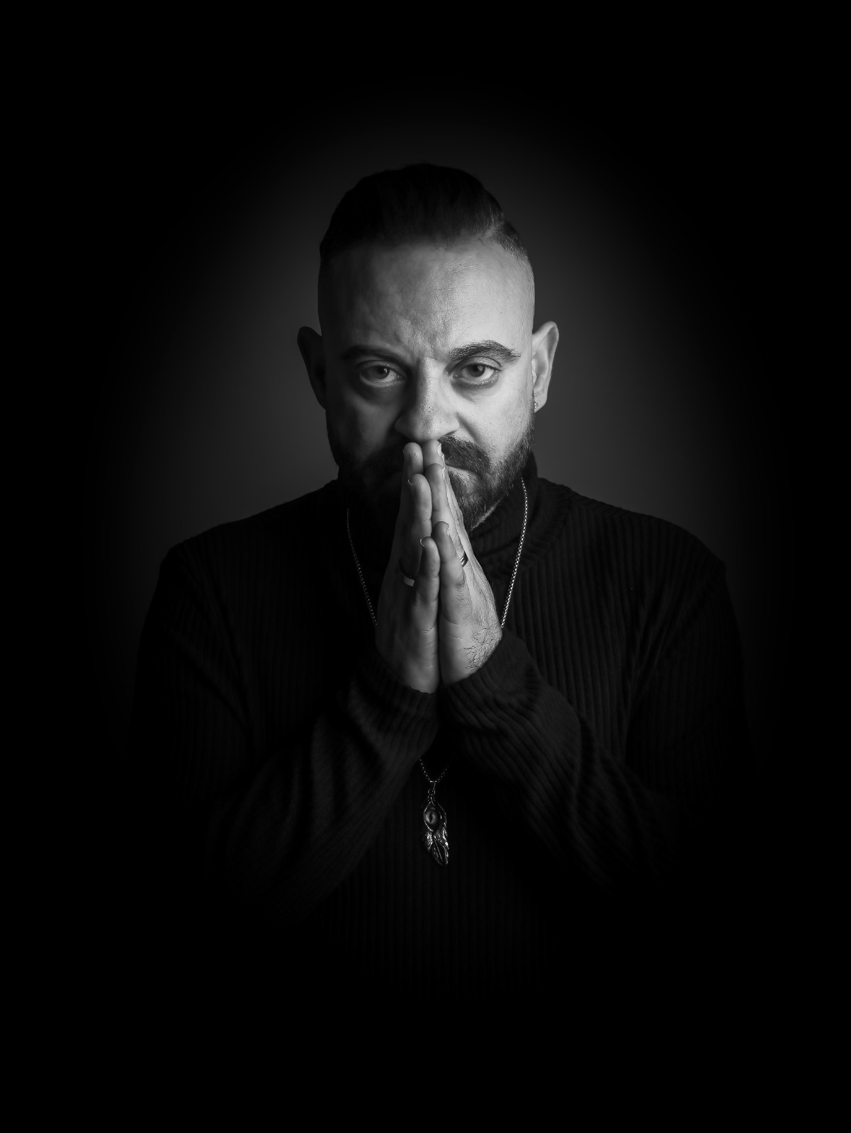 Black and white portrait of SonicJ